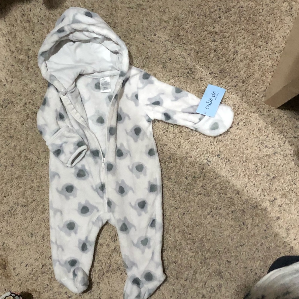 Cutie pie baby coverall with hoodie 0-3 months